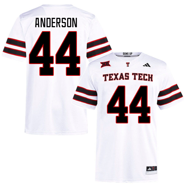 #44 Donny Anderson Texas Tech Red Raiders Jerseys College Football Uniforms Stitched-White